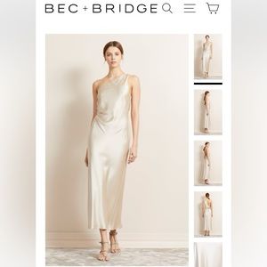 Bec + Bridge champagne one shoulder dress